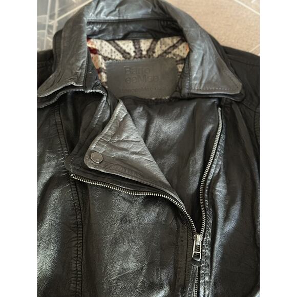 Bano eeMee Black & Gray Leather Moto Style Jacket Size 6 - Picture 12 of 15